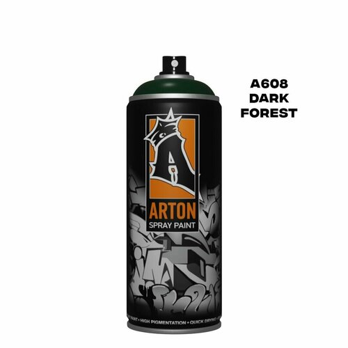 Аэрозольная краска для граффити и дизайна Arton A608 Dark Forest 520 мл (темно-зеленый лес)