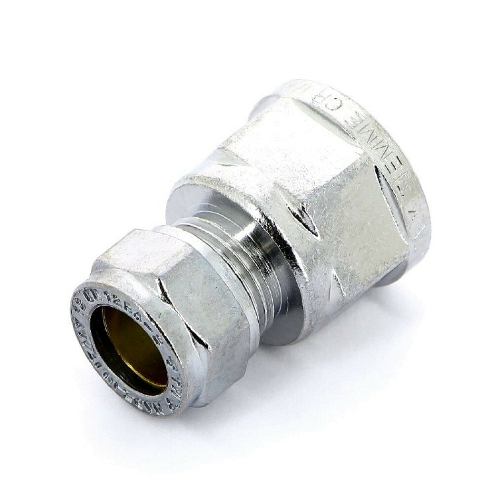 фото Соединение прямое 10*1/2"В (обжим) (хром) Tiemme 1130005