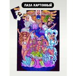 Пазл картонный 39,5х28 см, размер А3, 300 деталей, модель музыка Lady Gaga - 1672 - изображение