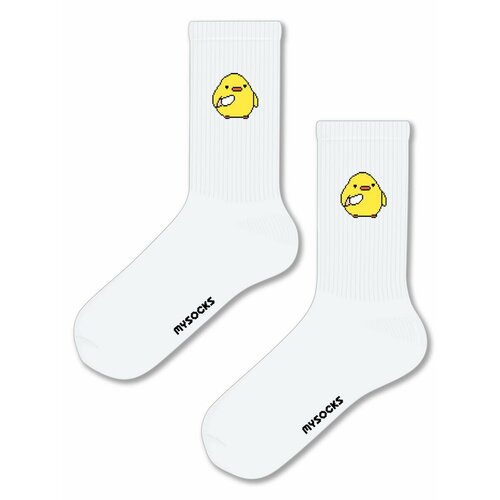 Носки MySocks, размер 36-43, белый сумка злая уточка с ножом мини оранжевый