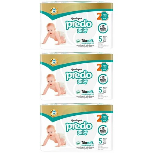 Predo Baby Подгузники для детей 2 (2-6 кг) 5 шт, 3 уп.