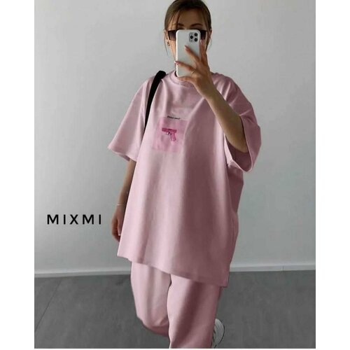 Костюм , размер 42/46 , розовый