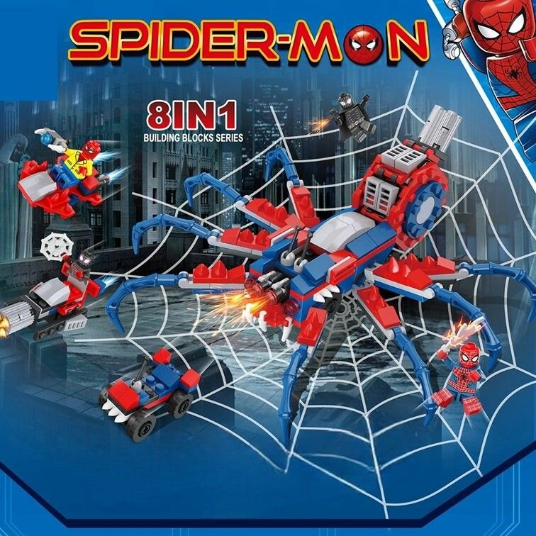 SL89197 Конструктор Super Heroes Marvel Spider Man, Супергерои Марвел Человек-паук 8 в 1 262 деталей