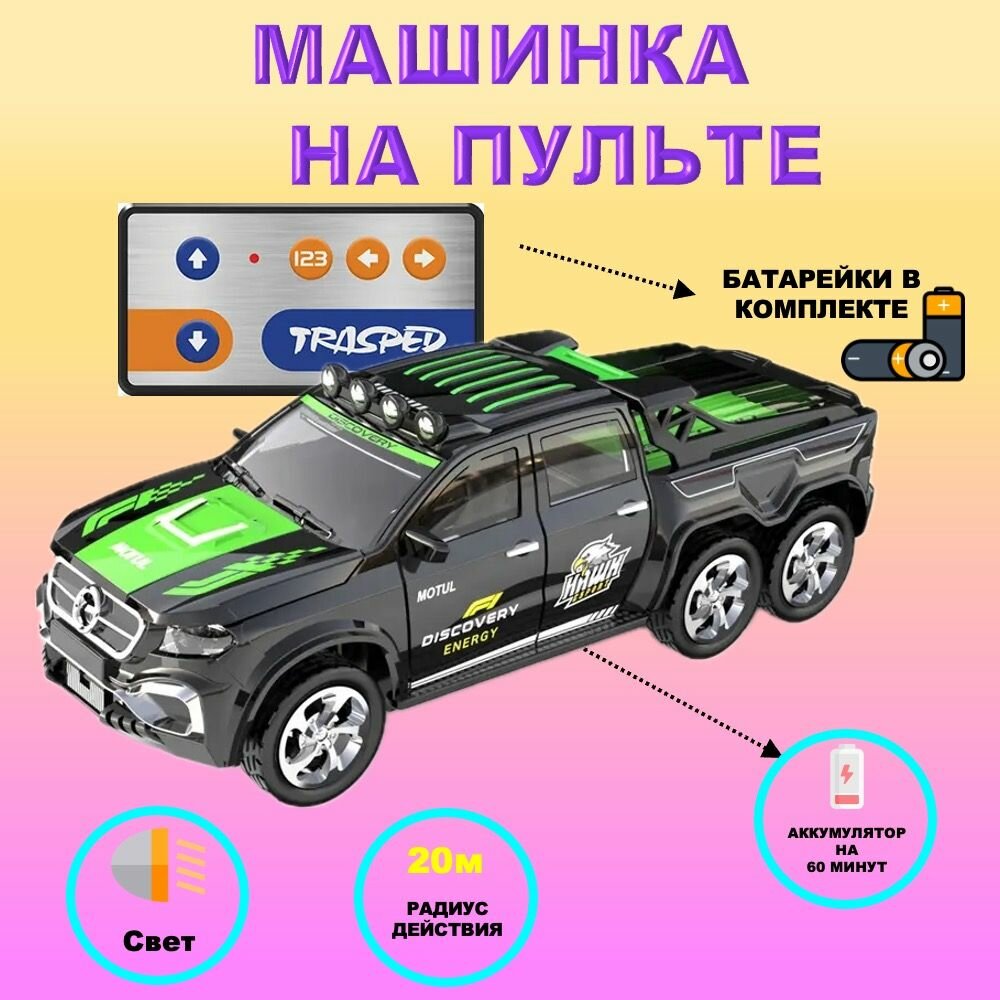 Машинка на пульте управления, металлическая игрушка на радиоуправлении для мальчиков Mercedes-Benz Мерседес черный