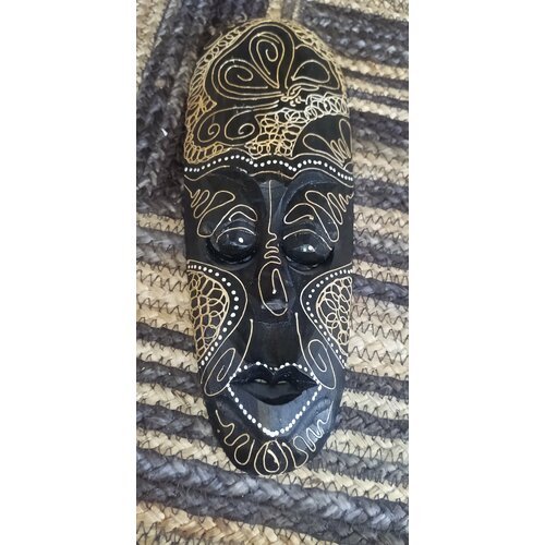 Маска-панно деревянная, декоративная, настенная, 30/15см + брелок в подарок