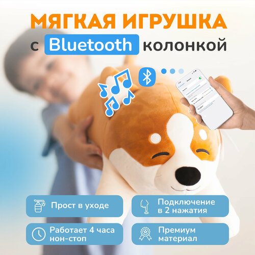 Мягкая игрушка собака с колонкой Bluetooth PLUSHY