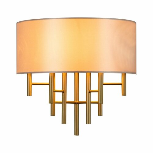 Настенный светильник латунного цвета с плафоном из бежевой ткани для лампы Е14 от GETOGAZOV FAMILY 4200₽