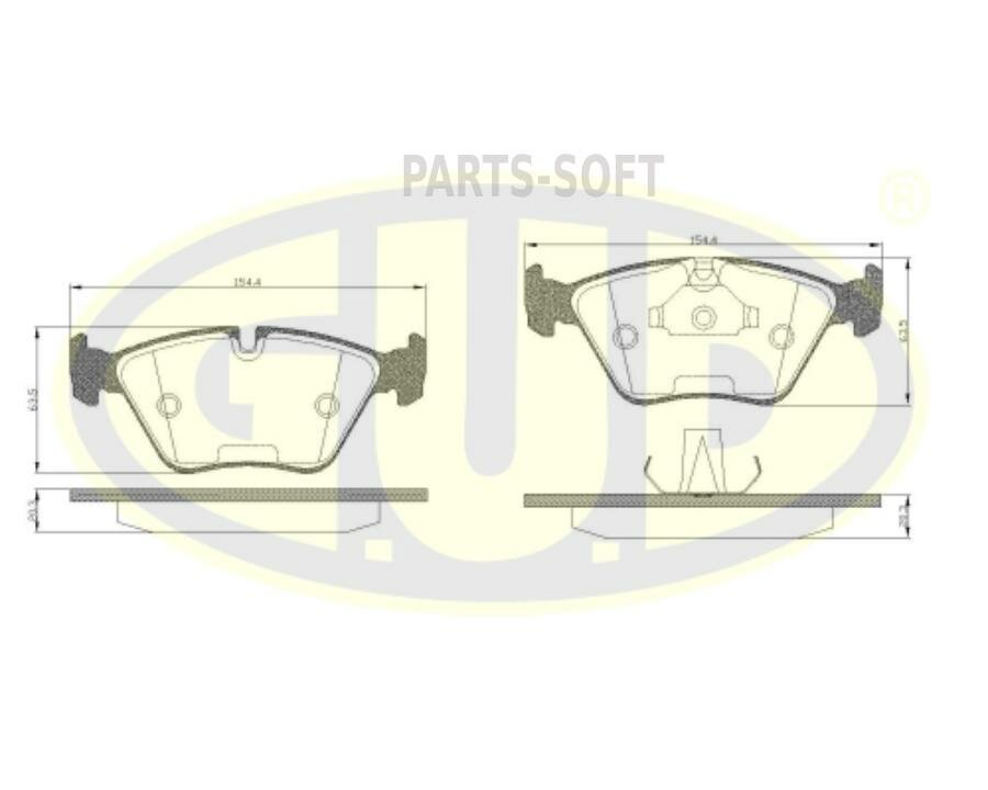 GUD GBP027025 Колодки пер bmw e39 2.0i-3.5i/2.5tdi/3.0d 95-