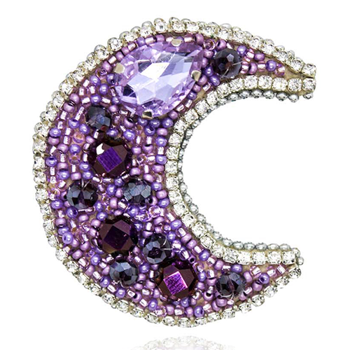 Брошь, кристаллы Swarovski, стразы, стекло, кристалл, фиолетовый