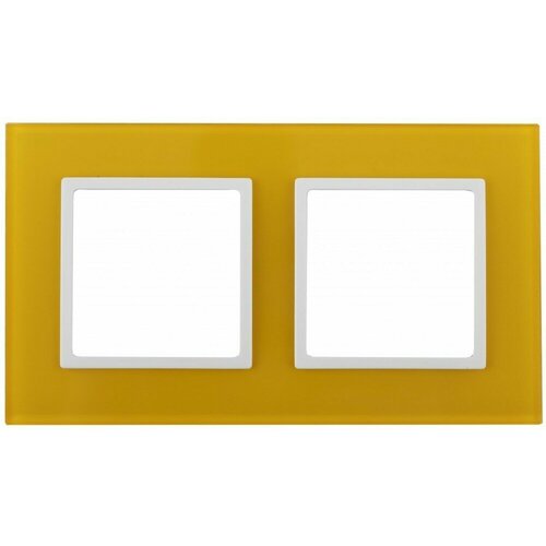 ЭРА 14-5102-21 Elegance Желтый/белый стекло рамка 2-ая Б0034494 (7 шт.)