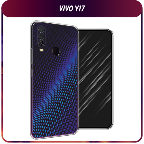 Силиконовый чехол на Vivo Y17/Y12 / Виво Y17/Y12 Синий карбон чехол книжка mypads для vivo y17 y12 виво y12 y17 смешать два цвета черный серый