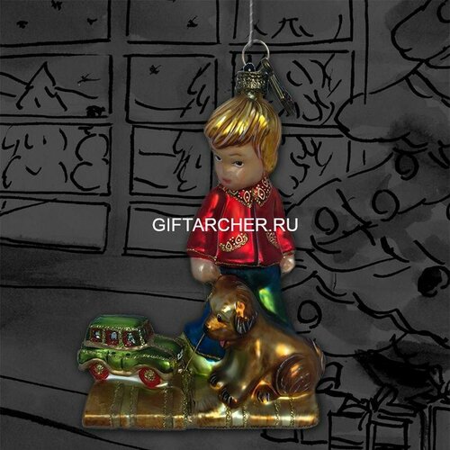 Мальчик с машинкой и собакой