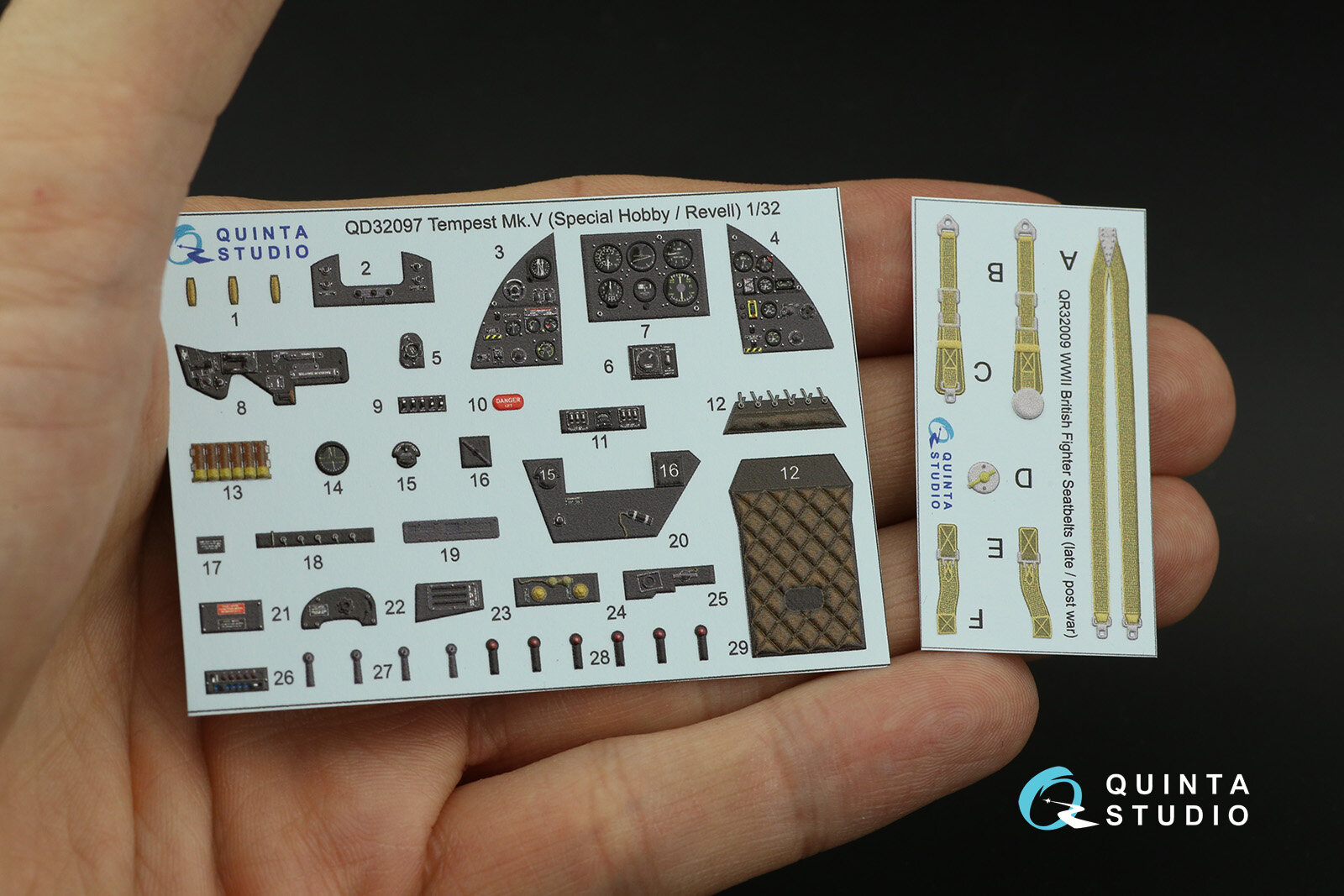QD32097 3D Декаль интерьера кабины Tempest Mk.V (Special Hobby/Revell)