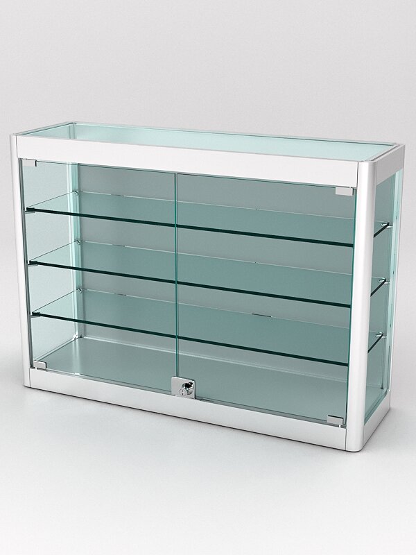 фото Витрина из профиля настенная "вайб ИКС" №3-3П-ДСП-220 (задняя стенка ДСП), Серый 70 x 20 x 50 см (ДхШхВ)