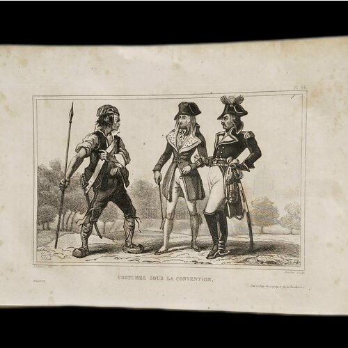 Гравюра " Французские легионеры и мода на костюмы в соответствии с конвенцией "