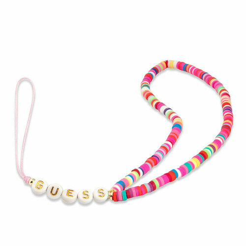 Шнурок на кисть herb для наушников airpods/телефона Guess Heishi Beads Multicolor (25 см), розовый