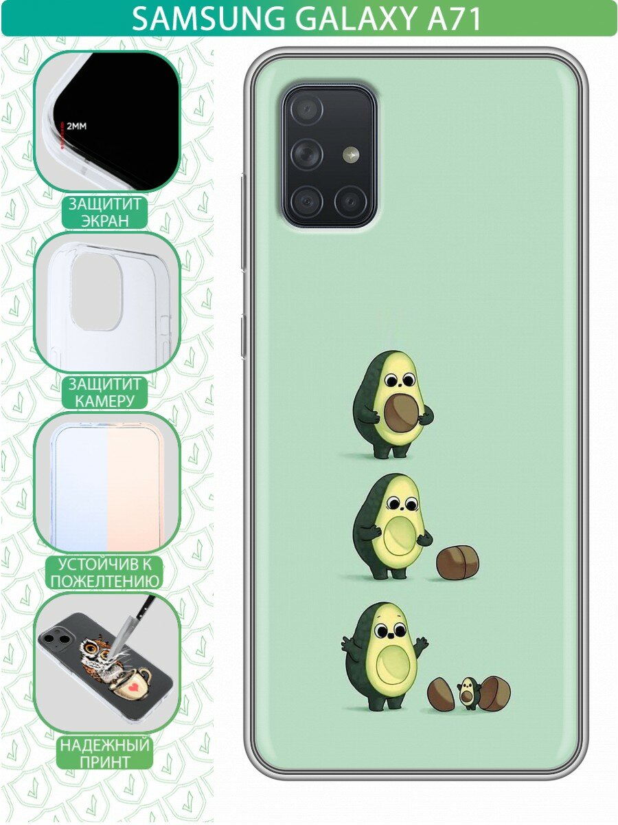 Дизайнерский силиконовый чехол для Самсунг А71 / Samsung Galaxy A71 Авокадо мама