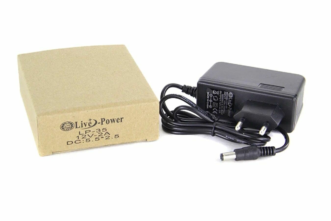 Блок питания Live Power LP-35 12В 2А, сетевой универсальный адаптер 12V/2A, штекер 5.5*2.5 мм