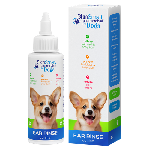 Капли ушные для собак SkinSmart Antimicrobial for Dogs Ear Rinse, 100мл