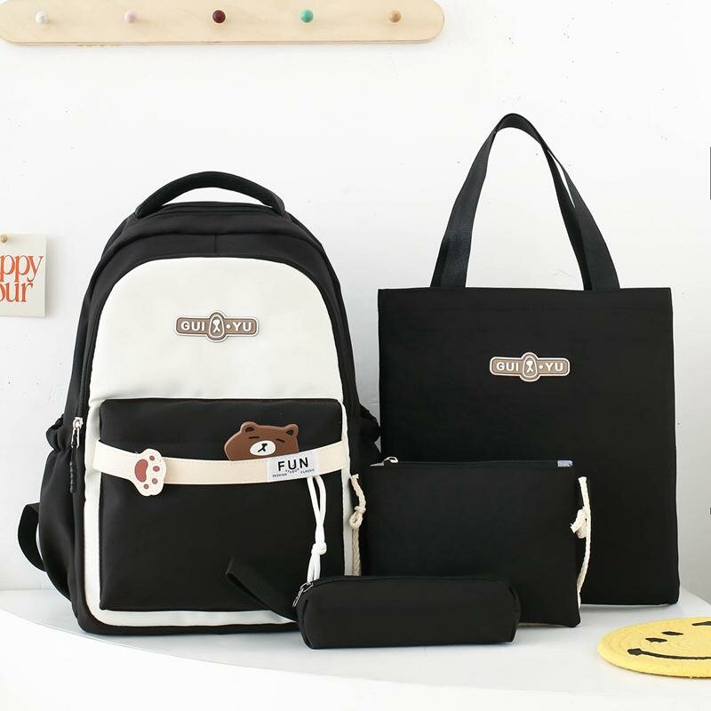 фото Рюкзак для девочки с комплектом 4в1 детский пенал, сумки, рюкзак для подростков девочек и для прогулки школьный набор 55142