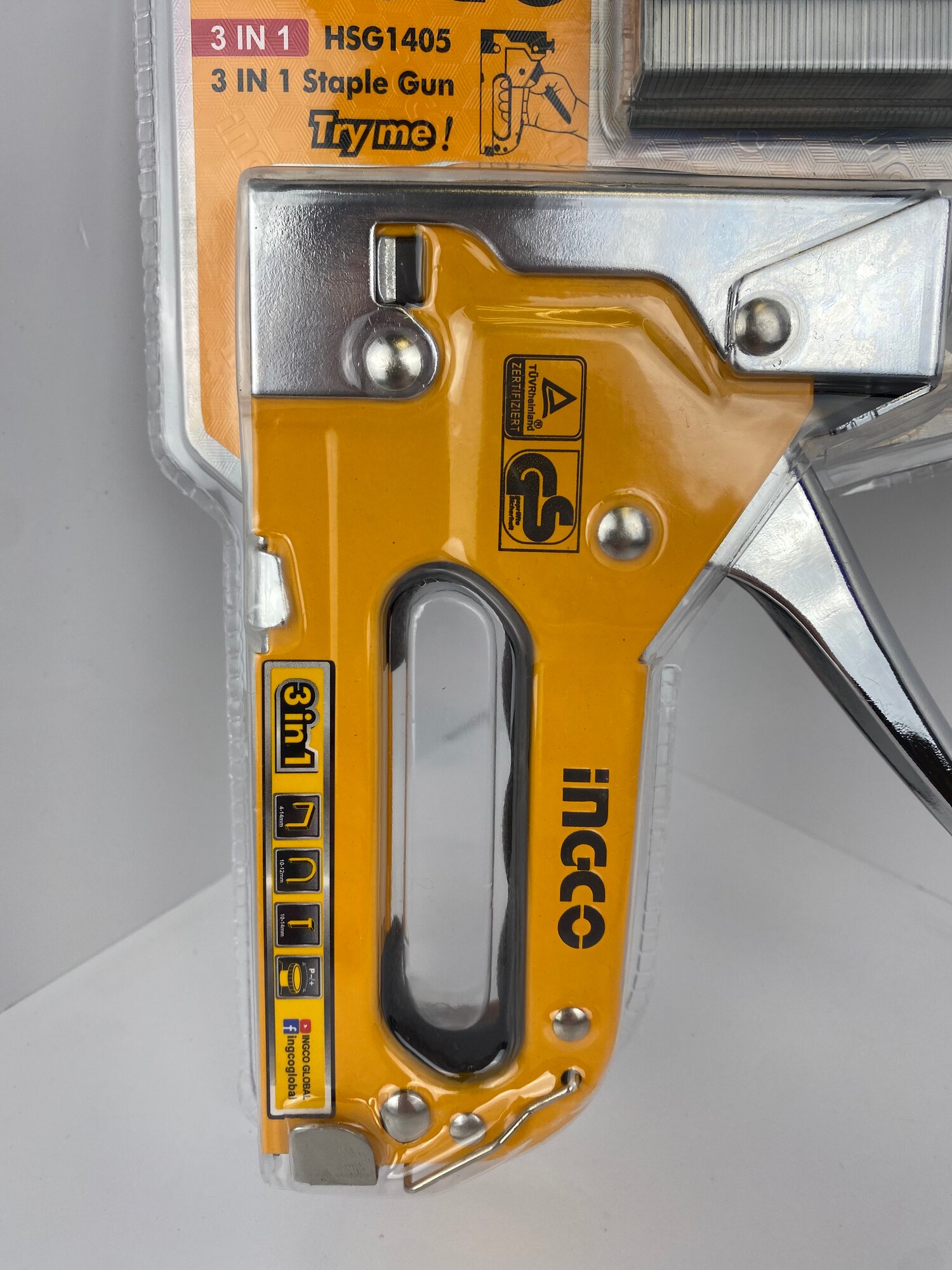 Степлер механический 3 в 1 металлический корпус INGCO (HSG1405)
