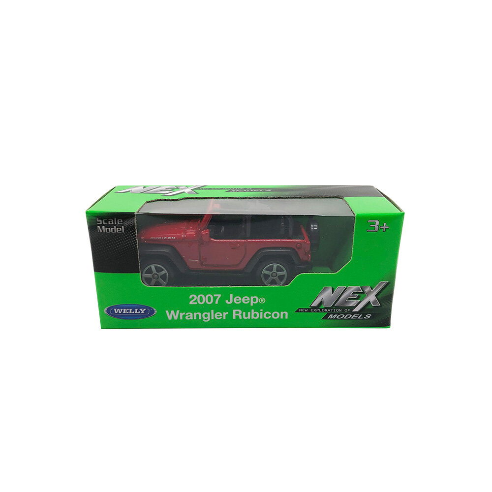 Машинка Welly 2007 Jeep Wrangler Rubicon, красный, набор 22D, арт.52020-36WD(22D)