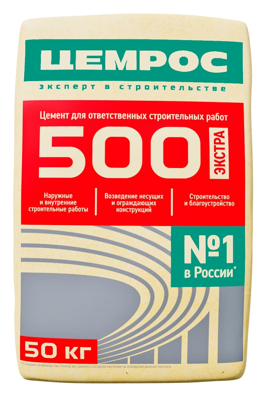 Цемент евроцемент/цемрос М500Д20 ЦЕМ II 42,5 50кг 1 шт — фото 1