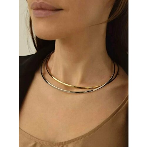 Колье, длина 17 см, золотистый