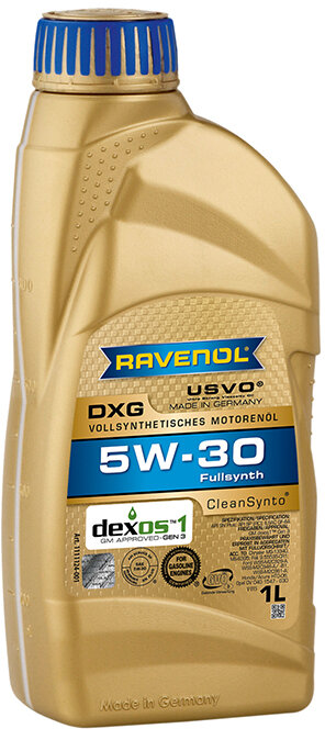 Масло моторное DXG 5W-30 1л (синтетика+ПАО) RAVENOL 1111124001