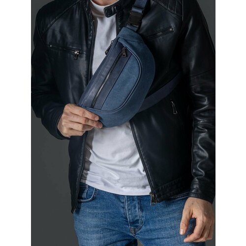 Сумка поясная J. Audmorr, фактура бархатистая, хаки