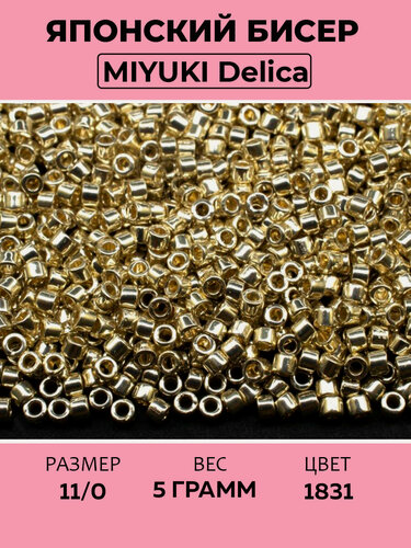 Изображение товара Бисер японский MIYUKI Delica цилиндр 11/0 DB-1831 Duracoat Galvanized, серебро, 5 грамм