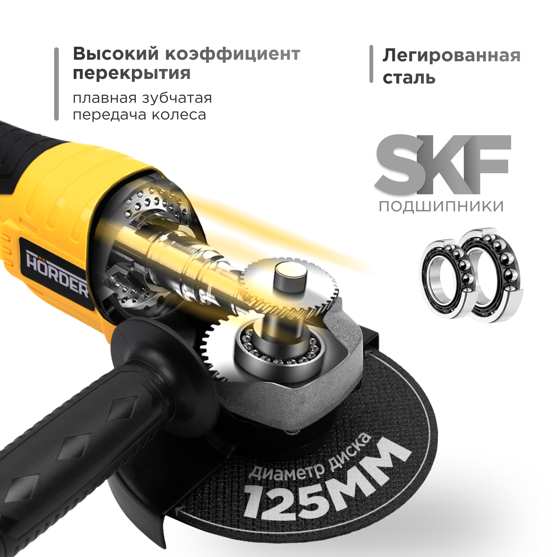 Аккумуляторные Ушм Машина шлифовальная угловая HAG-24-125 Li1 ECO болгарка 125 мм с одним аккумулятором 24В 6,5 Ач, 15000 об/мин