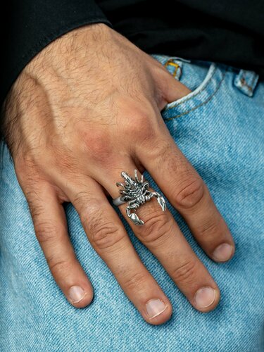 Изображение товара Кольцо разъемное, серебро, 925 проба, оксидирование