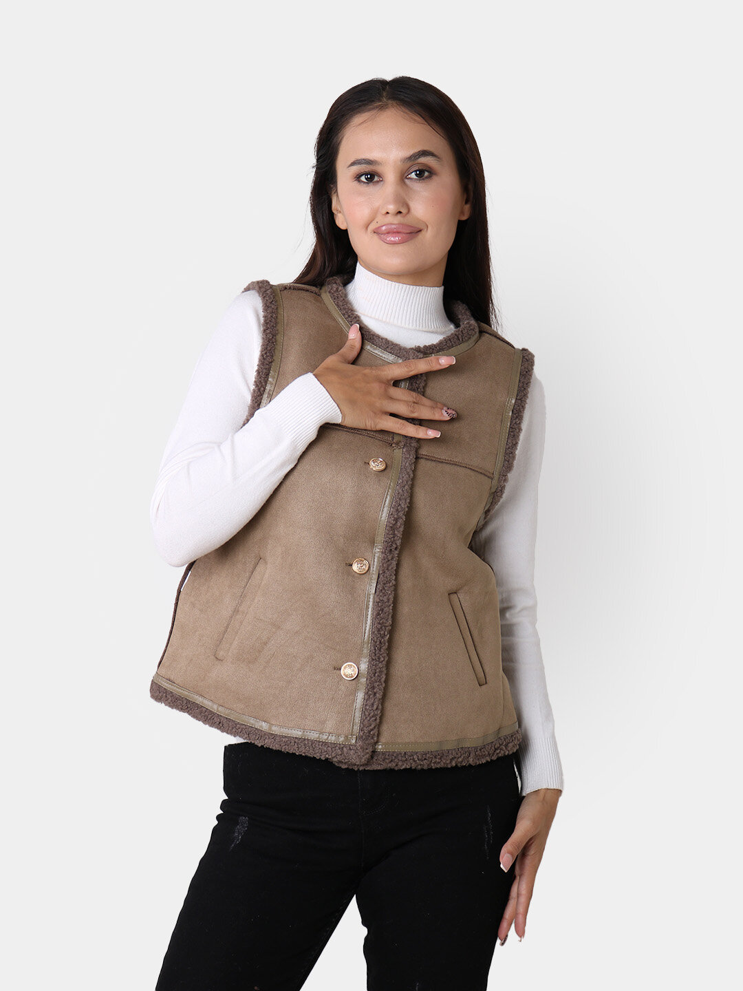 Жилет спортивный , размер One Size, бежевый — фото 1