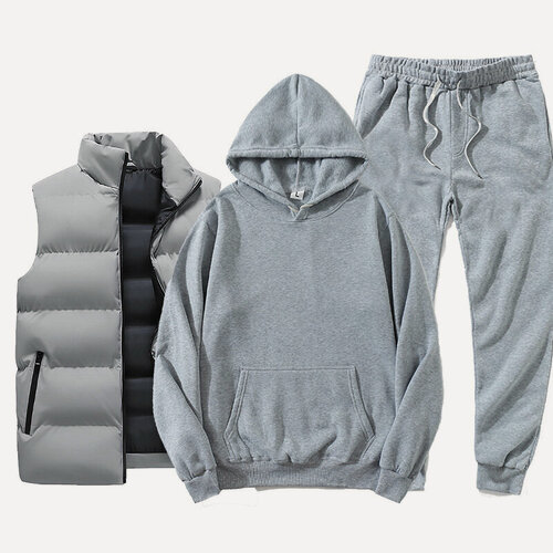 Изображение товара Мужской комплект из двух предметов: худи и толстовка, спортивный комплект для осени и зимы.