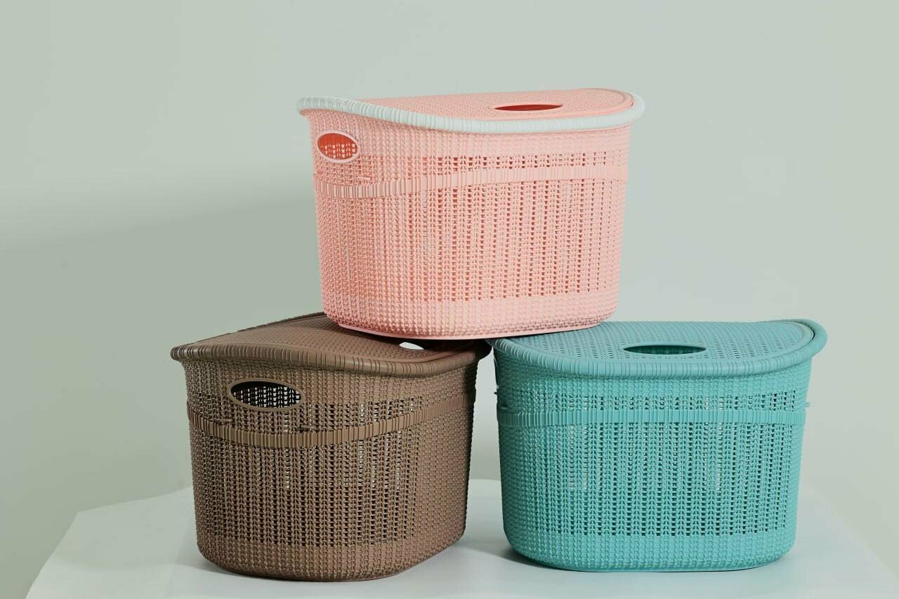 Удобная и стильная корзина NORA для белья. Теперь выстиранное бельё — не проблема.