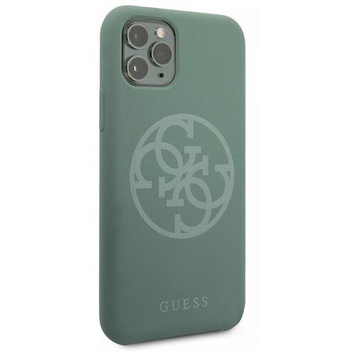 фото Чехол guess для iphone 11 pro silicone collection 4g logo hard green