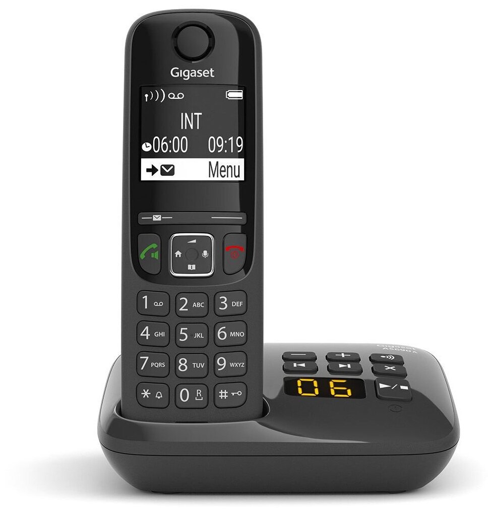 РТелефон Dect Gigaset AS690A RUS черный автооветчик АОН