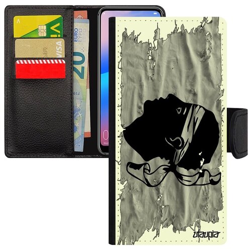 фото Защитный чехол-книжка для мобильного // huawei p30 lite // "флаг корсики на ткани" стиль государственный, utaupia, белый