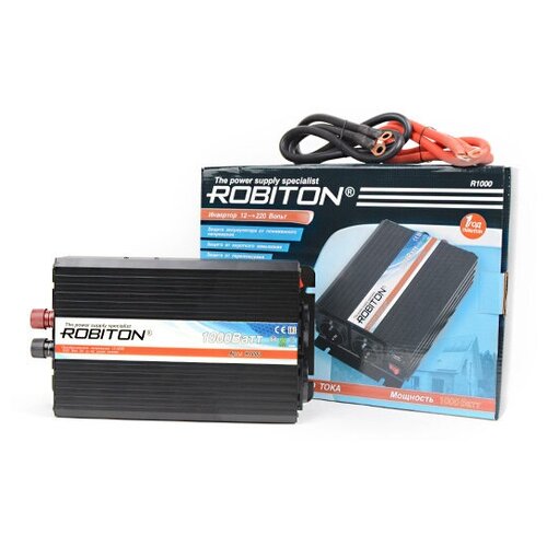 Инвертор 12V-220V ROBITON R1000 1000W две евро розетки, 1шт