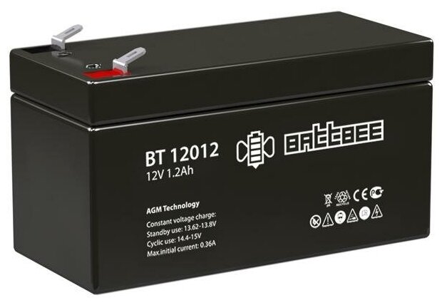 Аккумуляторная батарея Battbee BT 12012 12 В 1.2 Ач для ИБП,UPS, аккумулятор для детского электромобиля, эхолота