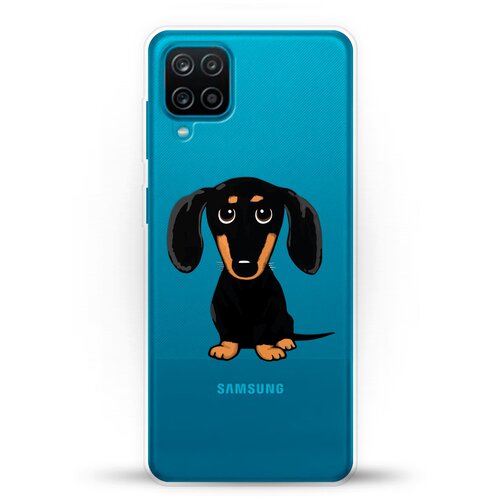 фото Силиконовый чехол черная такса на samsung galaxy a12 andy & paul