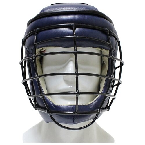 фото Шлем для армейского рукопашного боя кожа - синий, m рэй-спорт