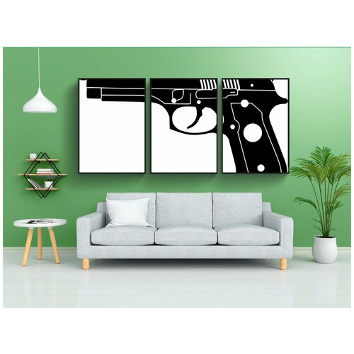 фото Набор модулных постеров для интерьера "пистолет, m9, оружие" 60x90 см. в тубусе, без рамки lotsprints