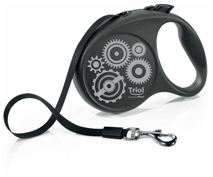 TRIOL FLEXI JOY MOTOR ременной поводок рулетка для животных 5 м размер M черно-серый (1 шт)
