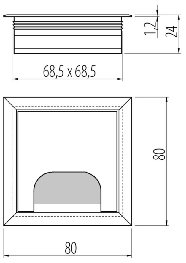 Заглушка пропуск для кабеля, кабель-канал для стола, столешницы, мебели 80х80 мм, алюминий серебристый - фотография № 2