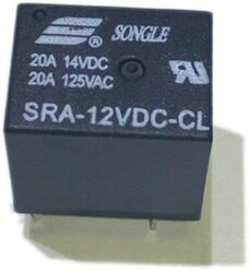 SRA-12VDC-CL, реле 20А, 12VDC