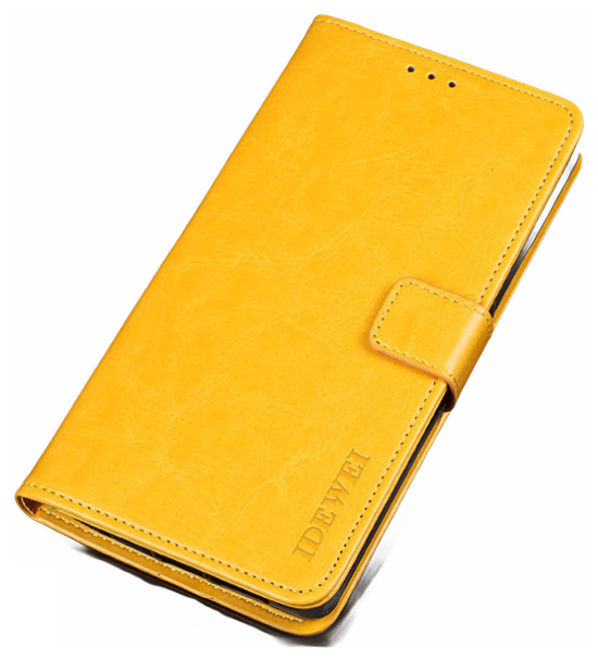 Чехол-книжка Чехол. ру для iPhone 12 (6.1) / iPhone 12 Pro (6.1) из качественной импортной кожи с подставкой застежкой и визитницей желтый