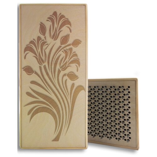 фото Доска садху красная лилия - 399, размер 31x14, шаг гвоздей 10 мм чакра