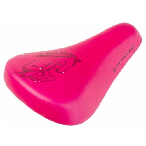 фото Седло детское 210х138мм универс. эластомер. с крепежом 12-16" (25) розовое дизайн "horse" ventura child